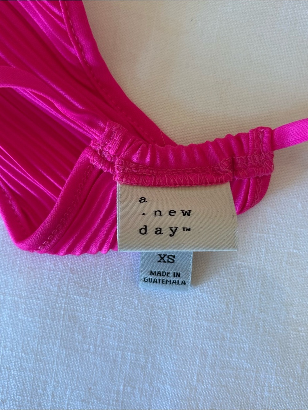 a new day Hot Pink Halter Pleated Midi Dress Sz XS - Picture 7 of 7